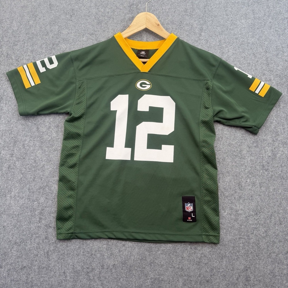 NFL Team Apparel Packers Aaron Rodgers #12 Jersey Youth L 14-16 Green